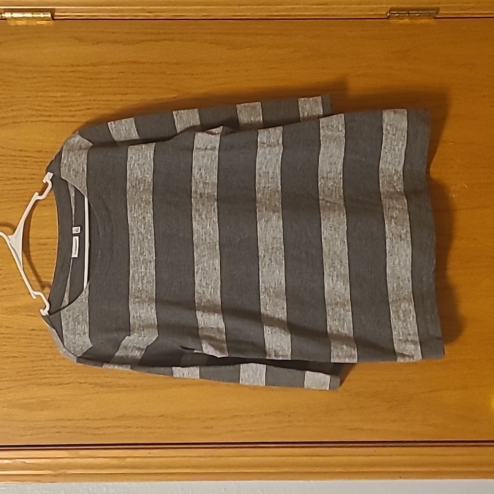 Croft & Barrow Gray Striped Top
